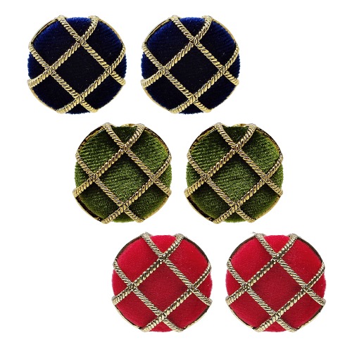 Velvet button Earring (3color) [5차 입고!]